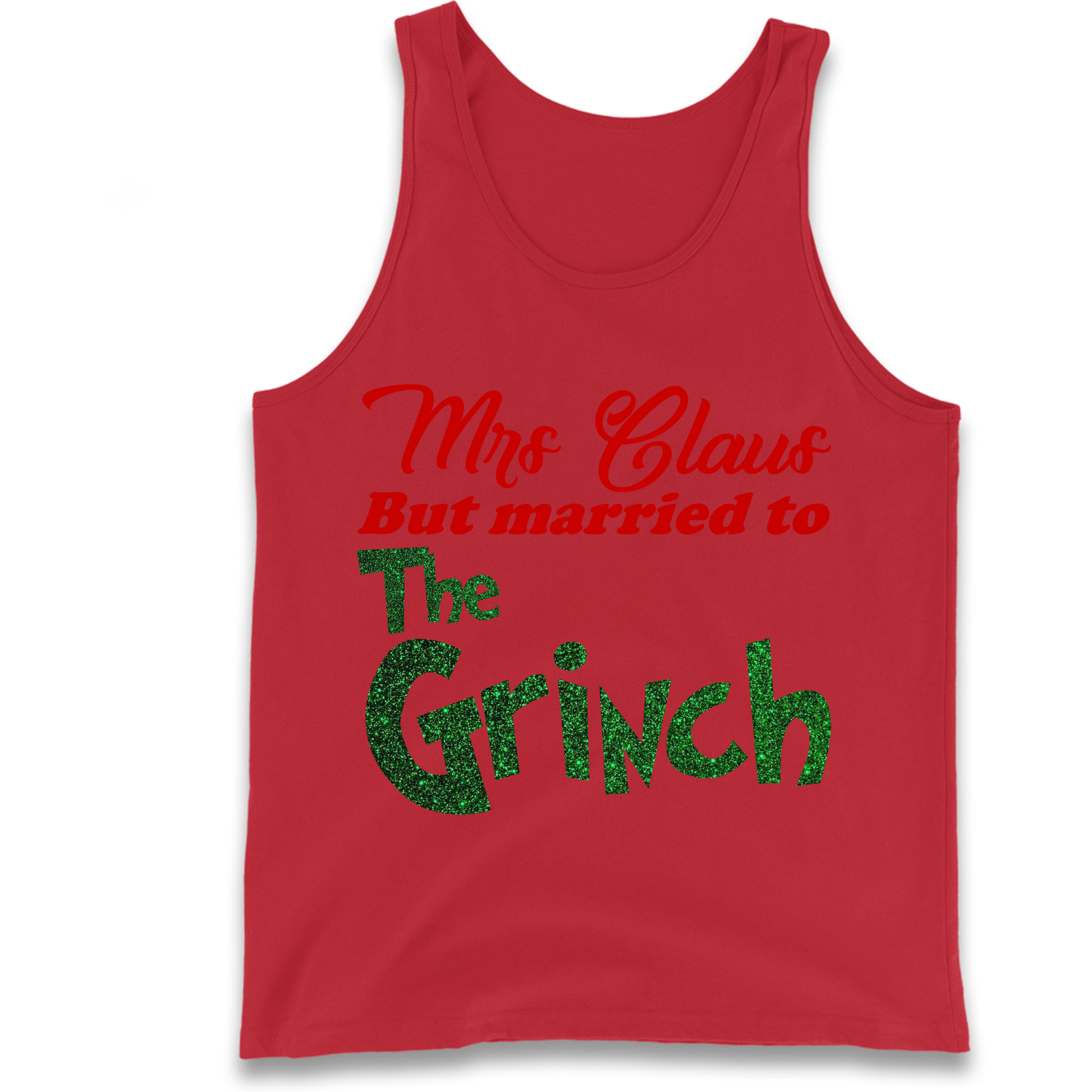 Mrs Claus But Married To The Grinch Christmas Tank Top