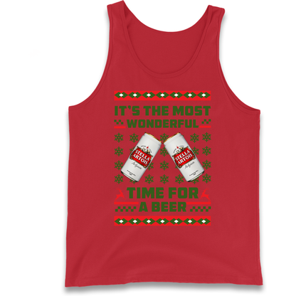 Its The Most Wonderful Time for A Beer Stella Christmas Tank Top