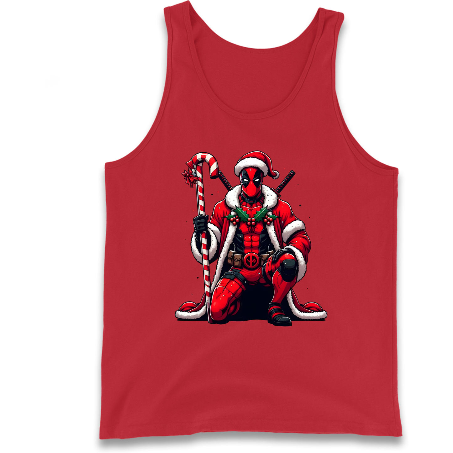 DeadPool Candy Cane Santa Tank Top