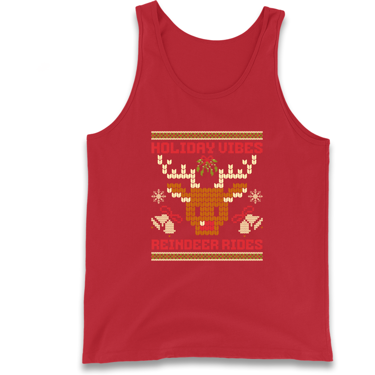 Holiday Vibes Reindeer Rides Christmas Tank Top