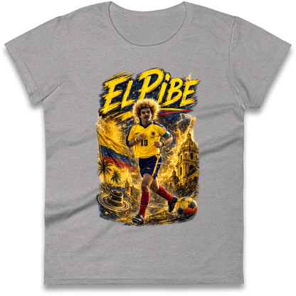 Carlos Valderrama Colombia Football Ladies Shirt