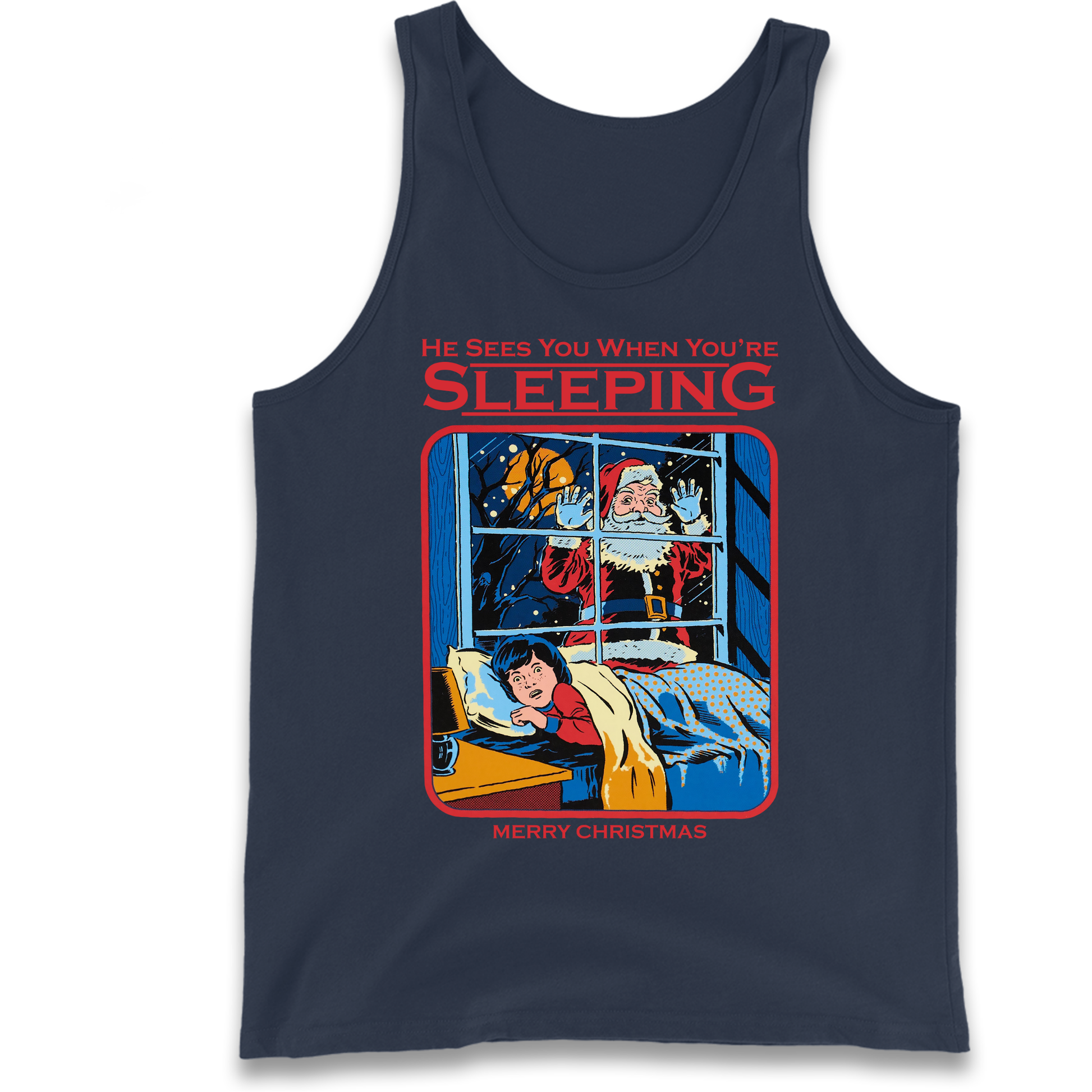 Creepy Santa Claus Christmas Tank Top