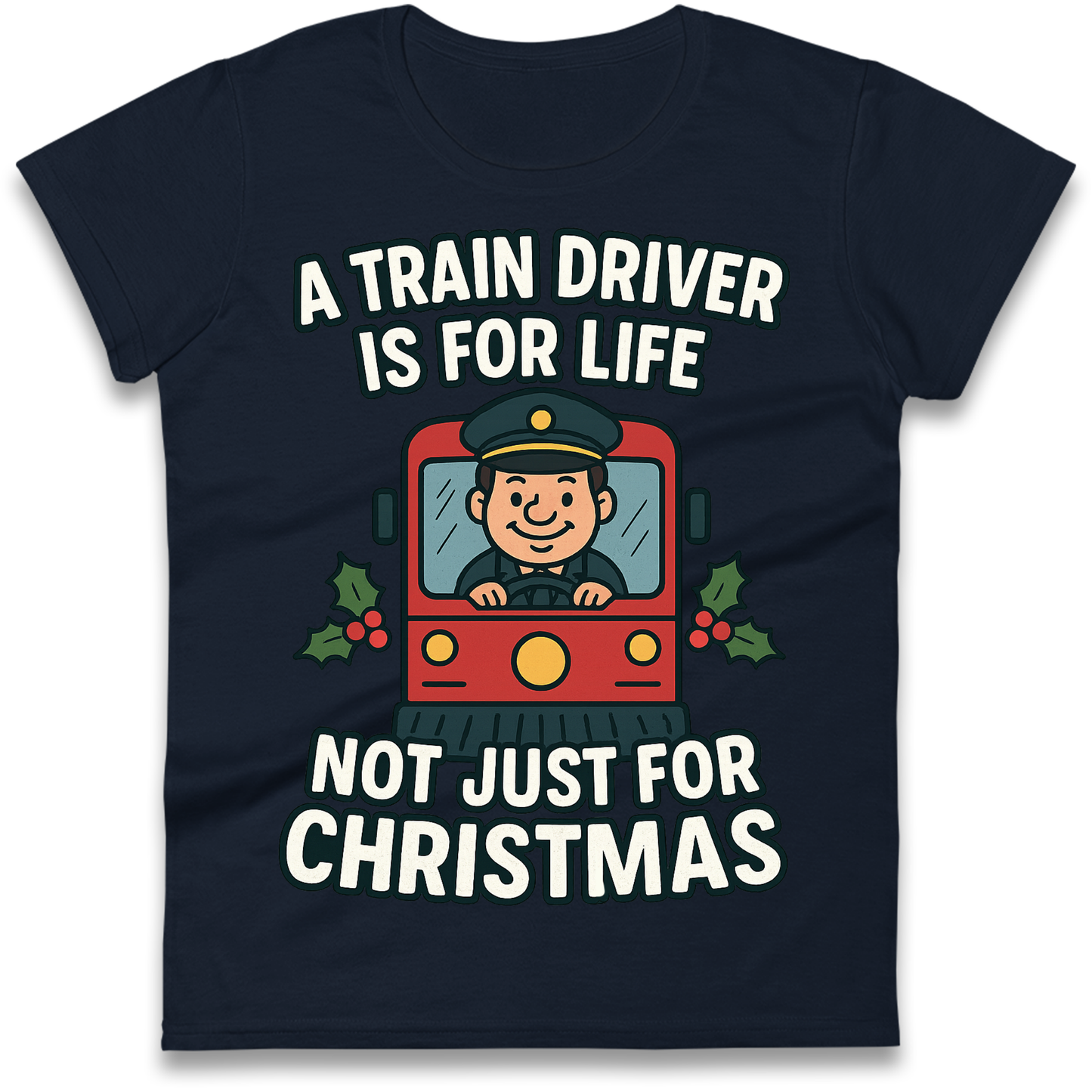 Train Driver Christmas Ladies Shirt