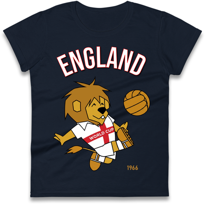 England World Cup Willie 1966 Football Ladies Shirt