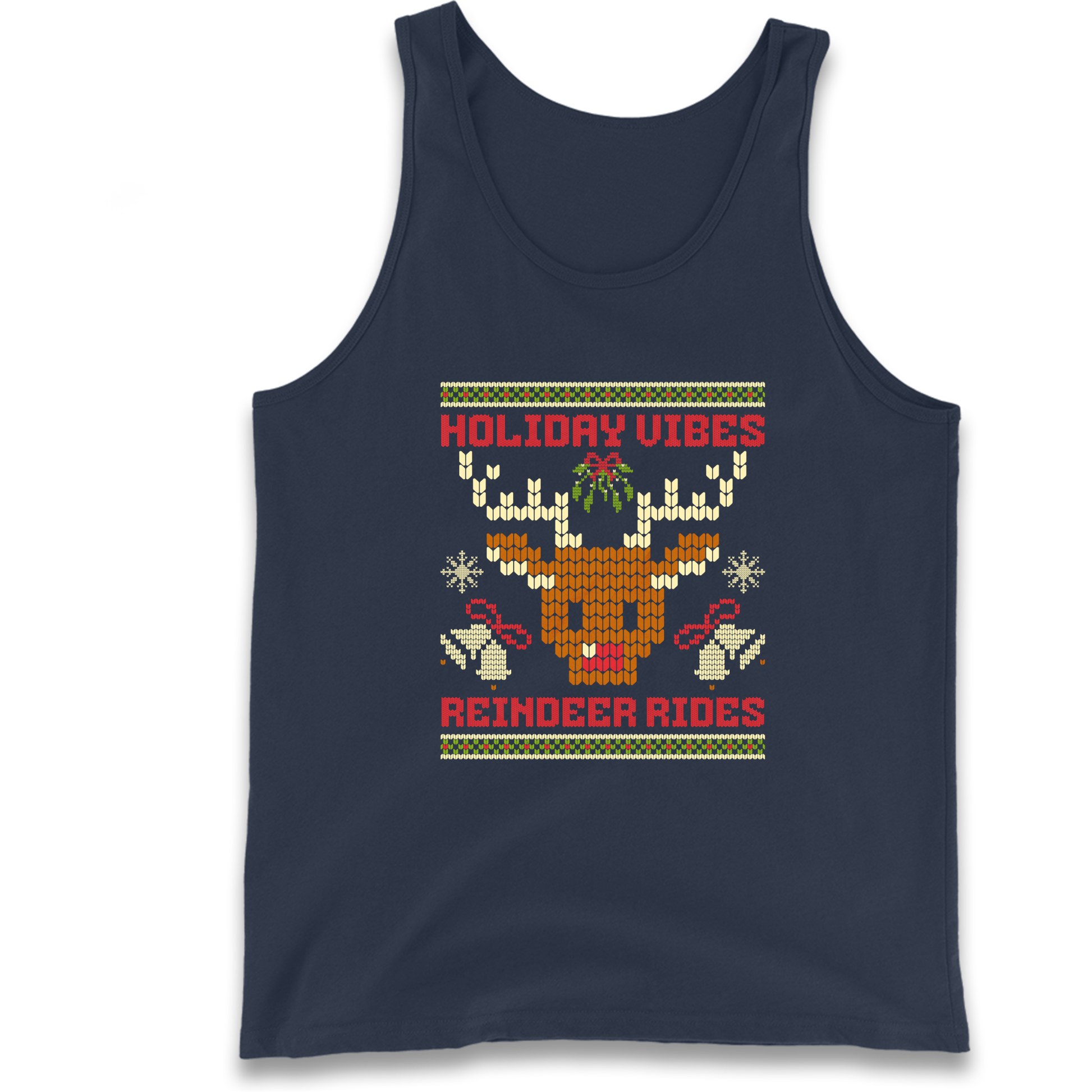 Holiday Vibes Reindeer Rides Christmas Tank Top