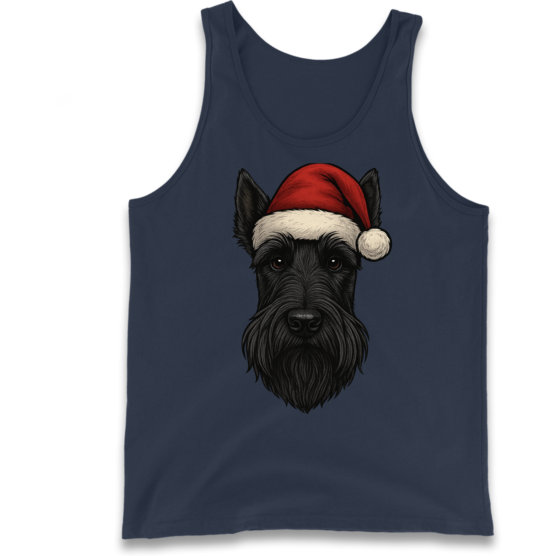 Scottish Terrier Face Christmas Tank Top