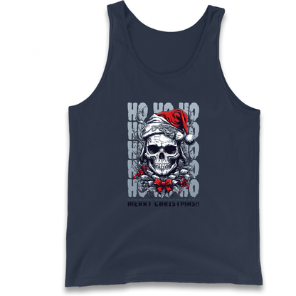 HO HO HO Santa Skelington Christmas Tank Top