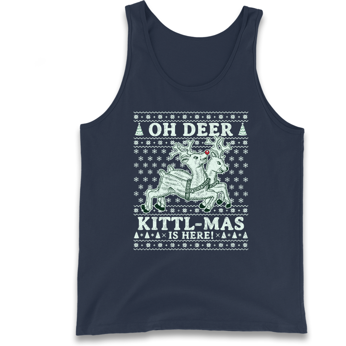 Oh Deer Kittl Mas Is Here Christmas Tank Top