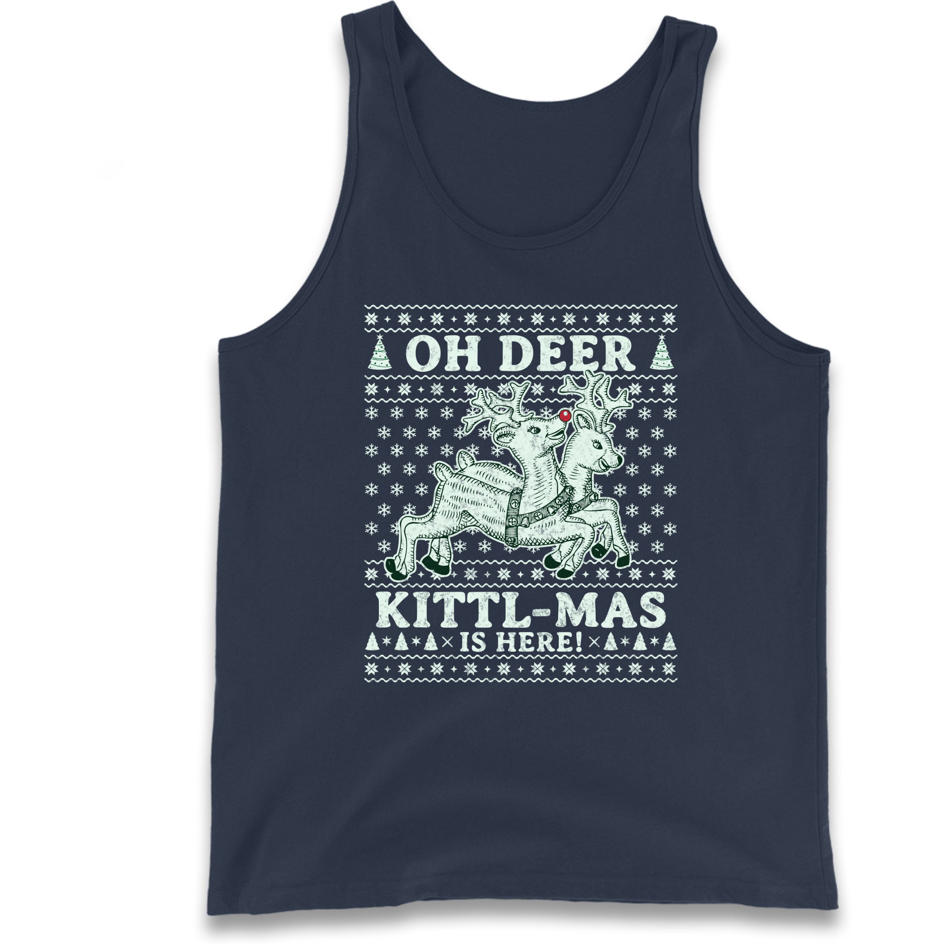 Oh Deer Kittl Mas Is Here Christmas Tank Top
