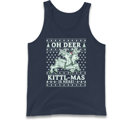 Oh Deer Kittl Mas Is Here Christmas Tank Top