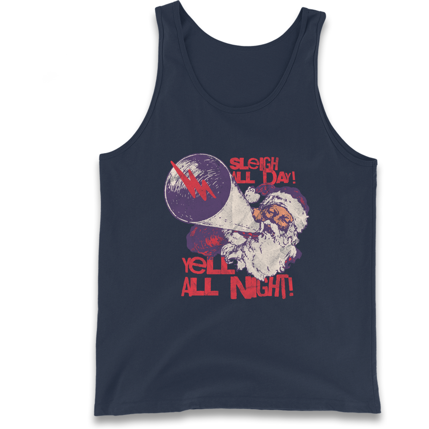 Sleigh All Day Yell All Night Santa Christmas Tank Top