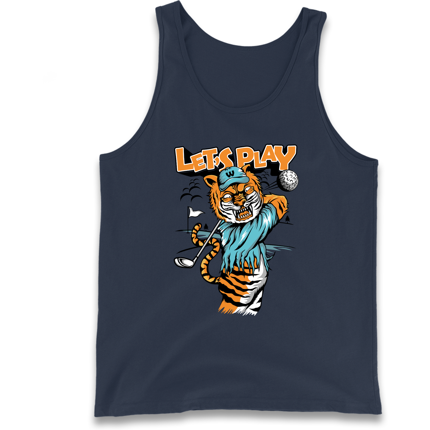 Lets Play Golf Tiger Tank Top