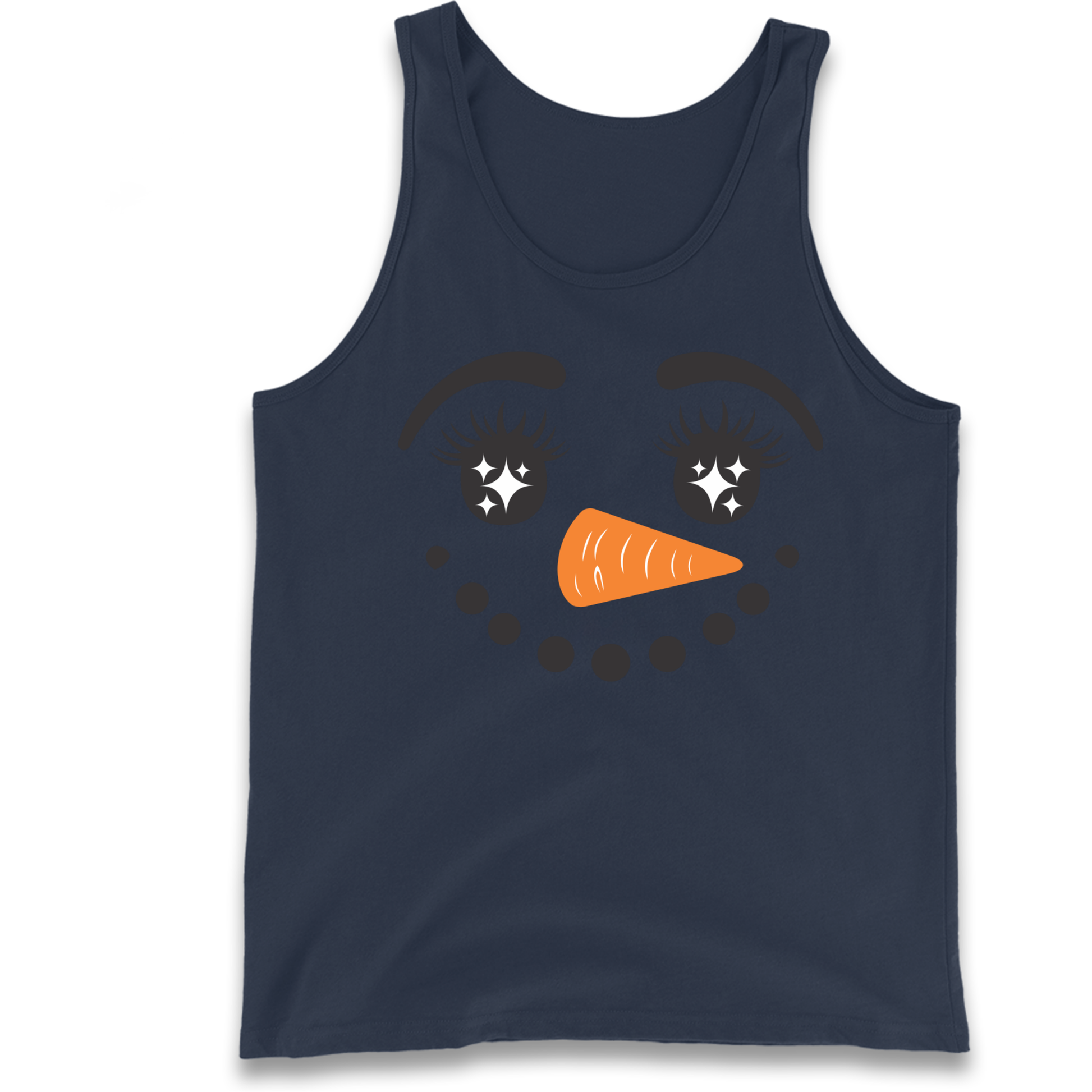Snowman Face Christmas Tank Top