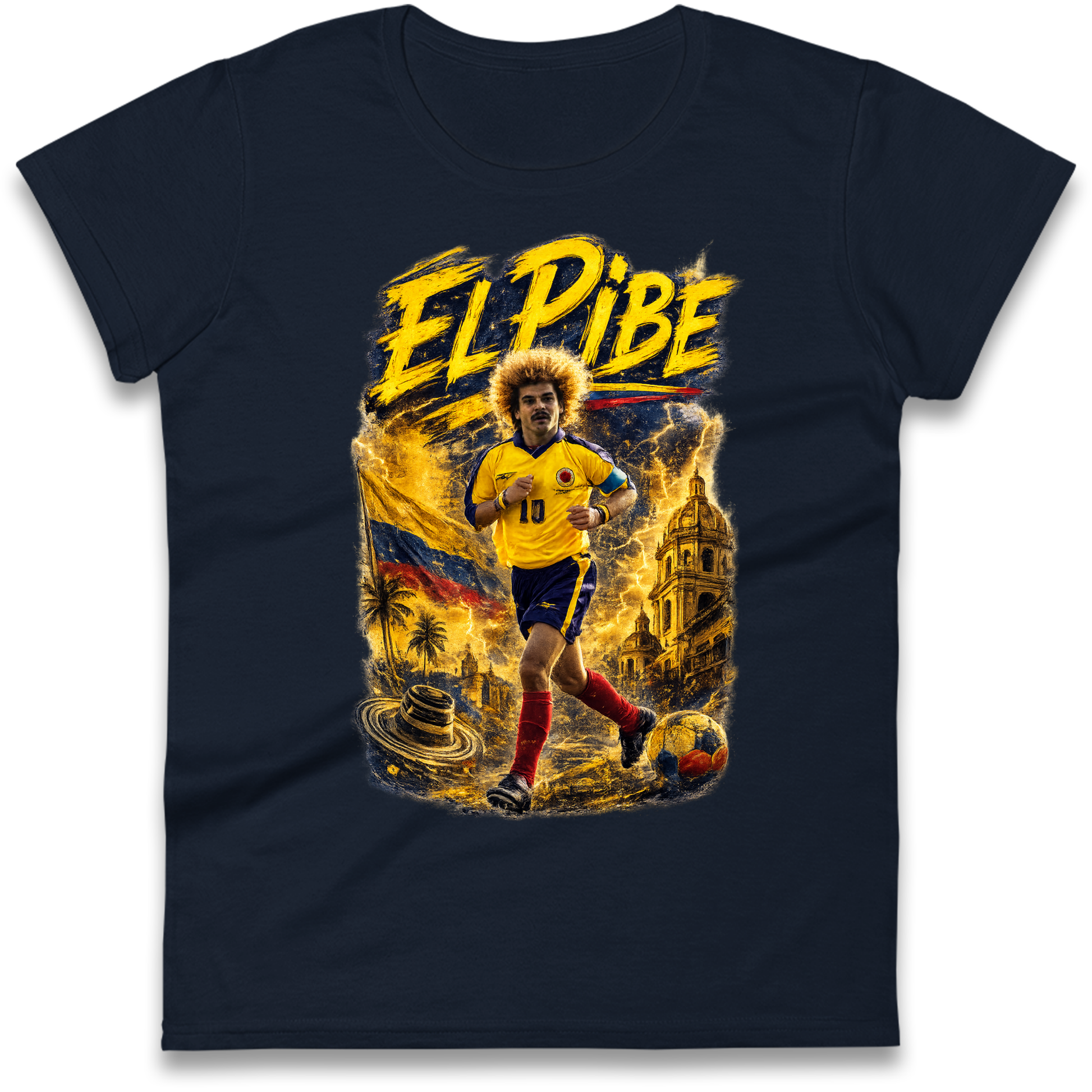 Carlos Valderrama Colombia Football Ladies Shirt