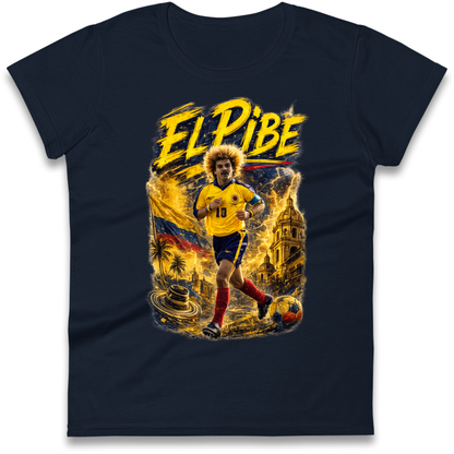 Carlos Valderrama Colombia Football Ladies Shirt