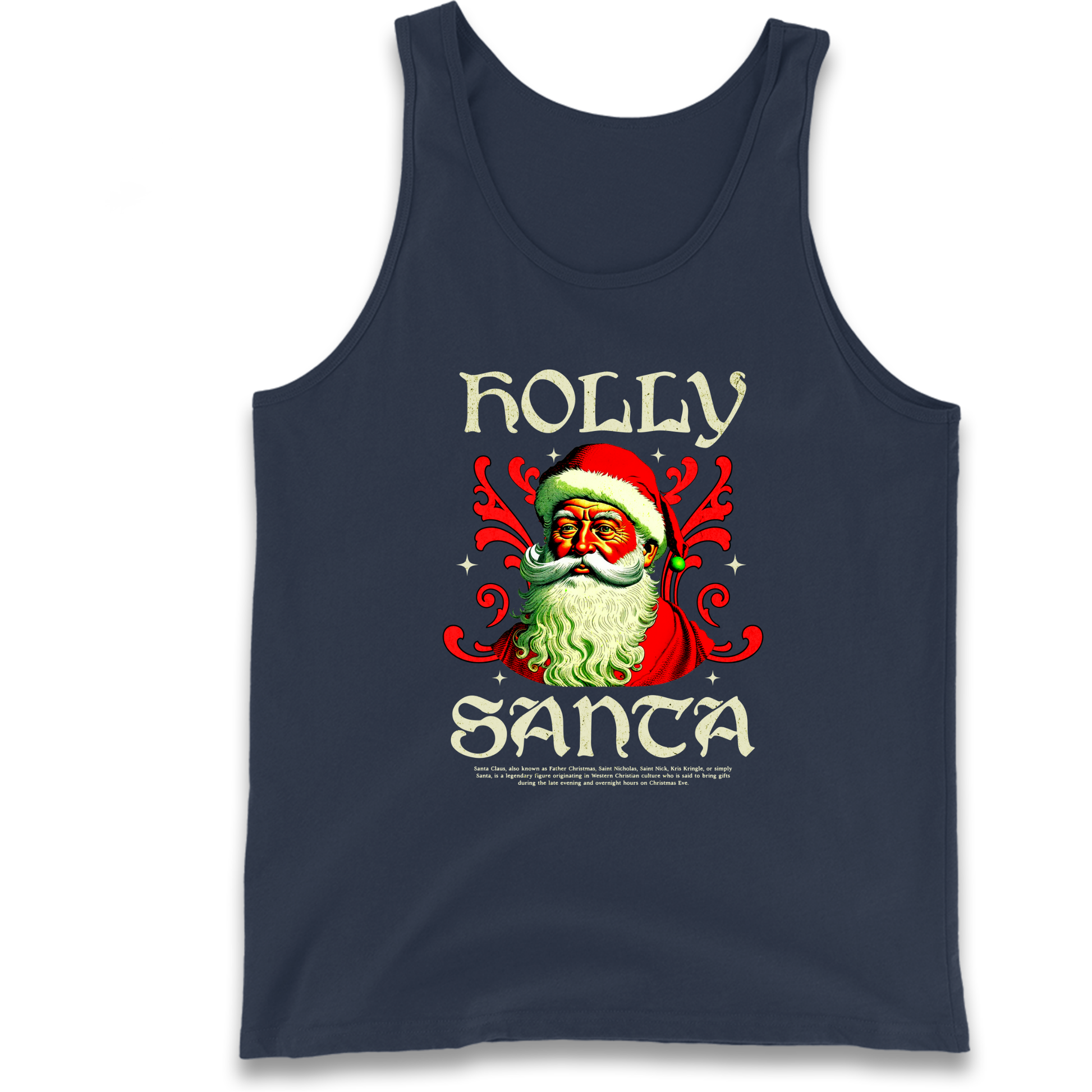 Holly Santa Christmas Tank Top