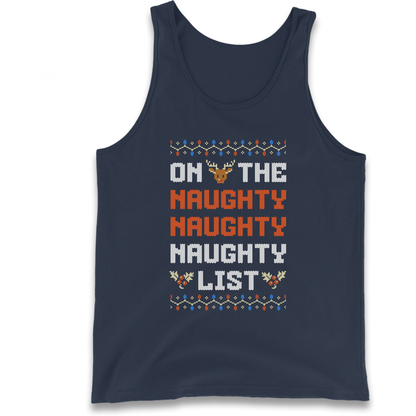 On The Naughty Naughty Naughty List Christmas Tank Top