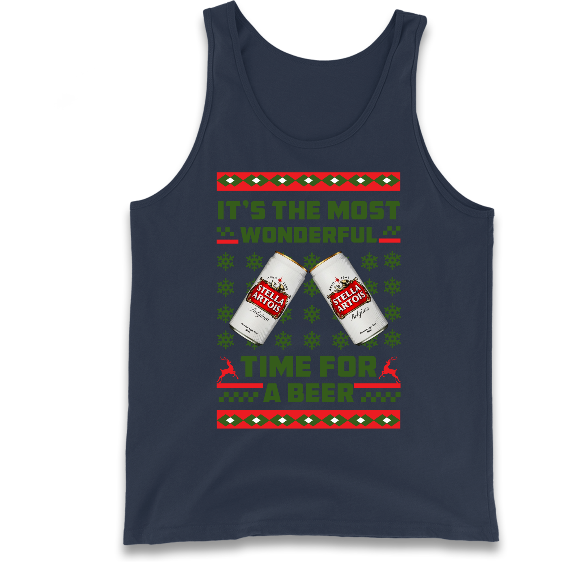 Its The Most Wonderful Time for A Beer Stella Christmas Tank Top