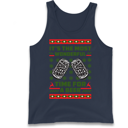 Its The Most Wonderful Time For A Beer Christmas Tank Top