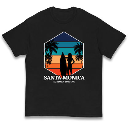 Santa Monica Summer Surfing kids t shirt