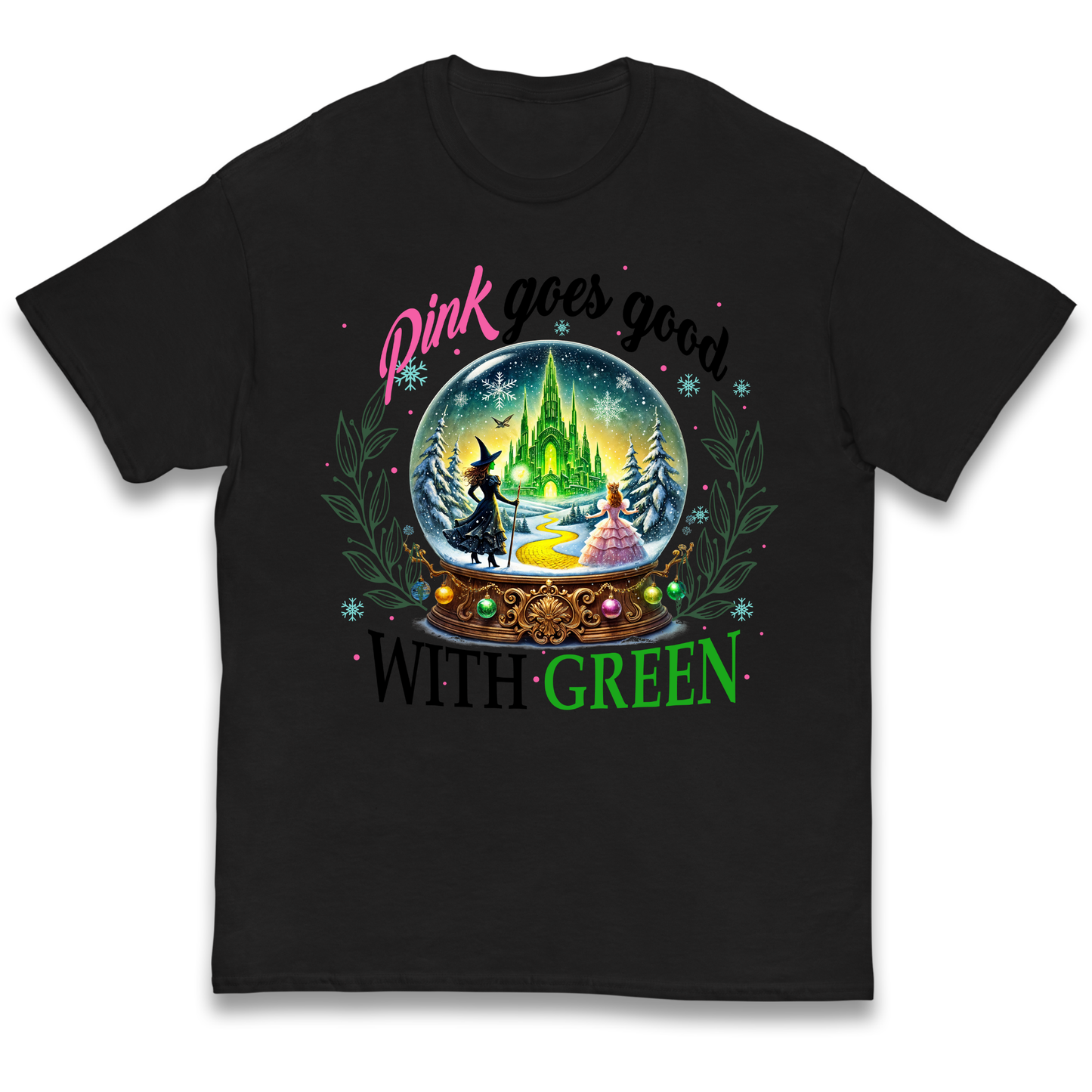 Wicked Pink Goes Good With Green Kids T Shirt 