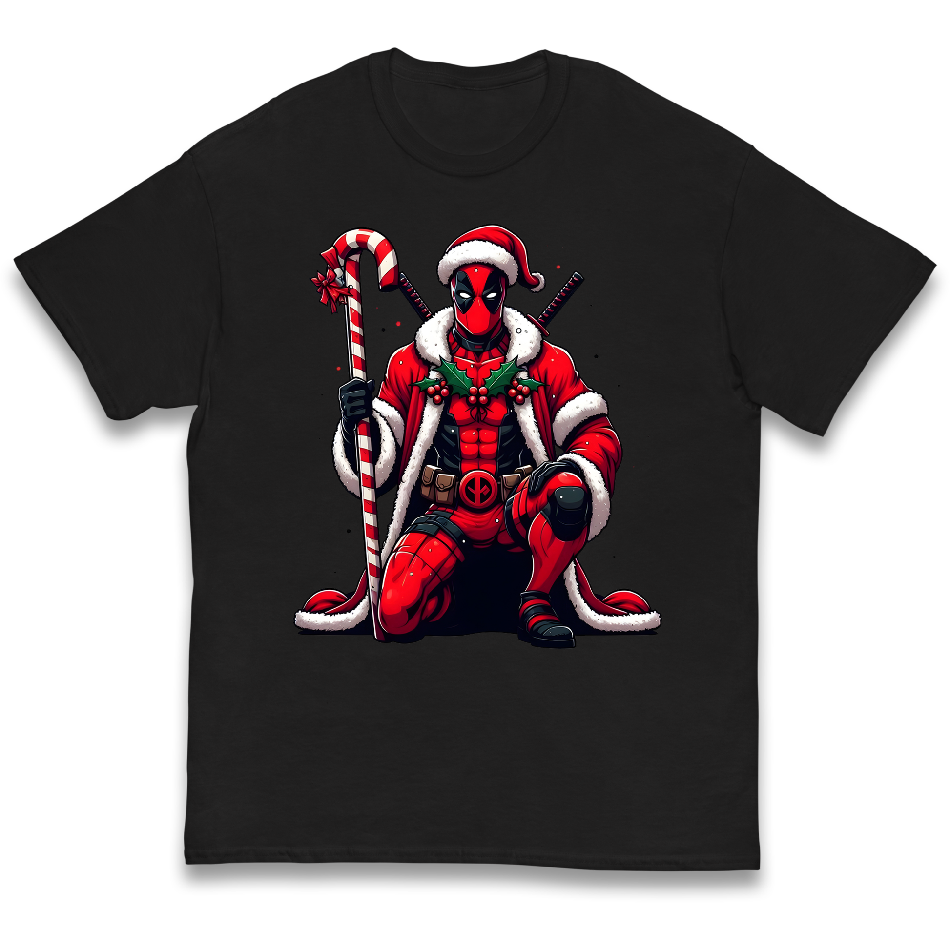 DeadPool Candy Cane Santa kids t shirt