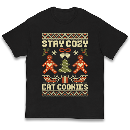 Stay Cozy Eat Cookies Christmas kids t shirt