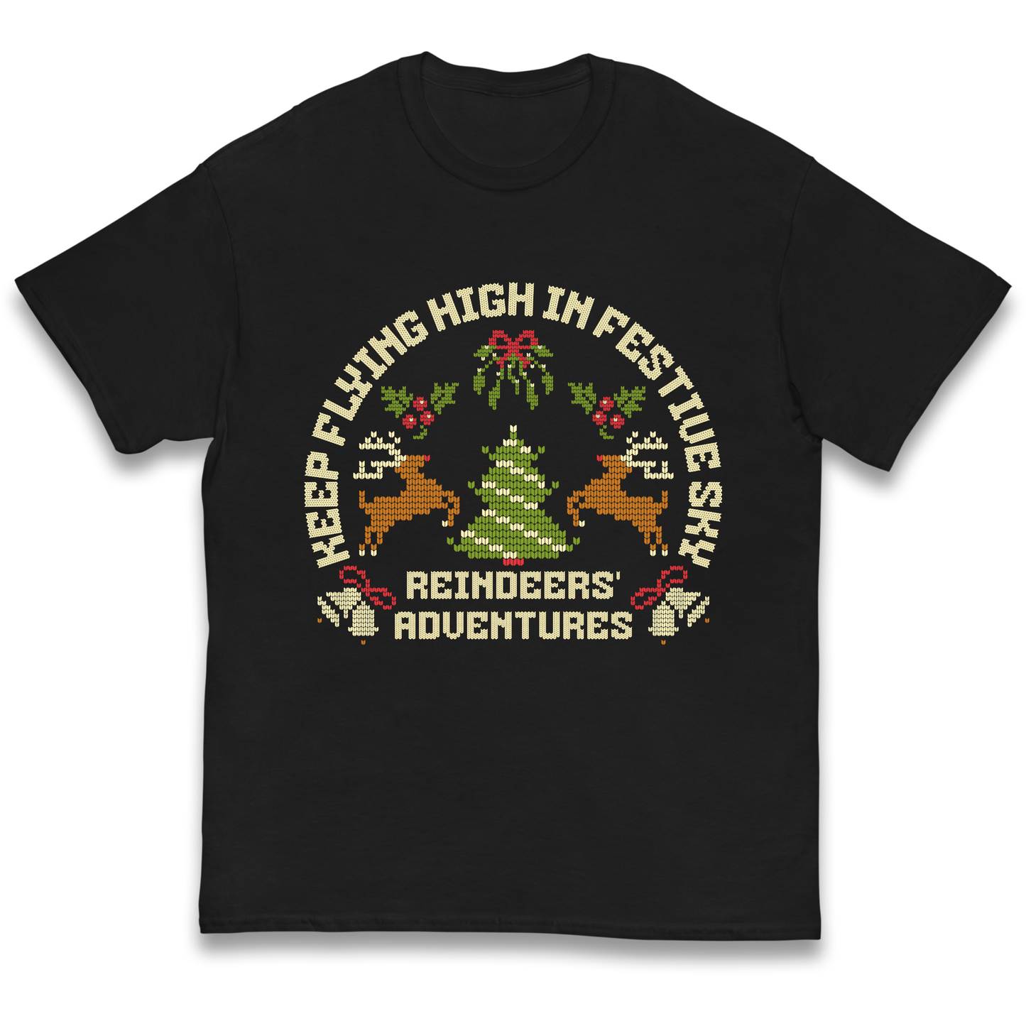 Keep Flying High In Festive Sky Christmas kids t shirt