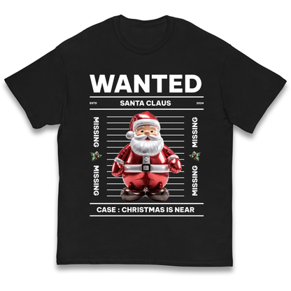 Wanted Santa Claus Christmas kids t shirt