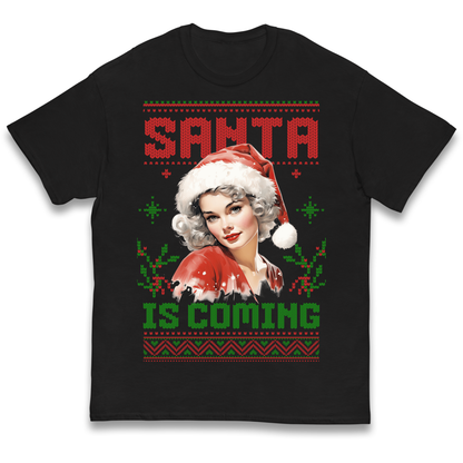 Santa is Coming Christmas kids t shirt