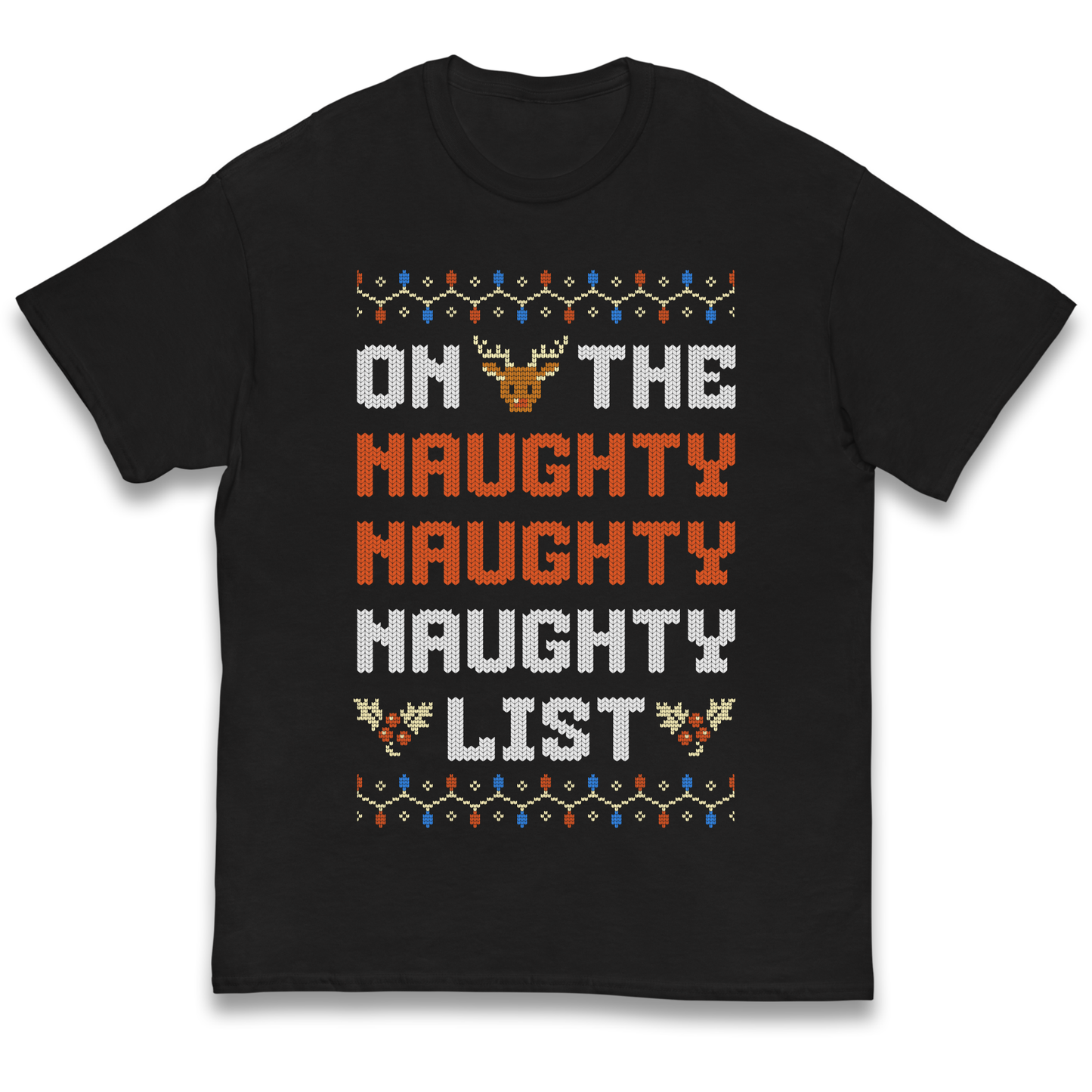 On The Naughty Naughty Naughty List Christmas kids t shirt