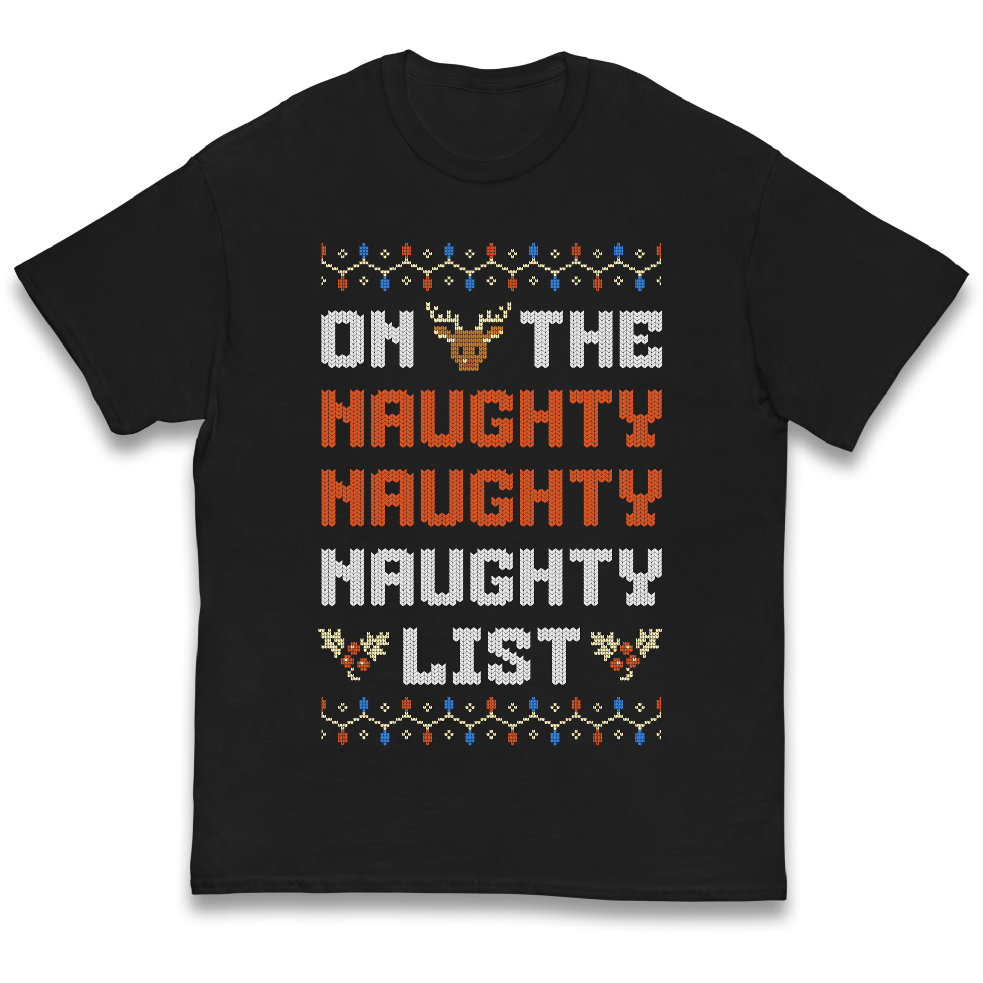 On The Naughty Naughty Naughty List Christmas kids t shirt