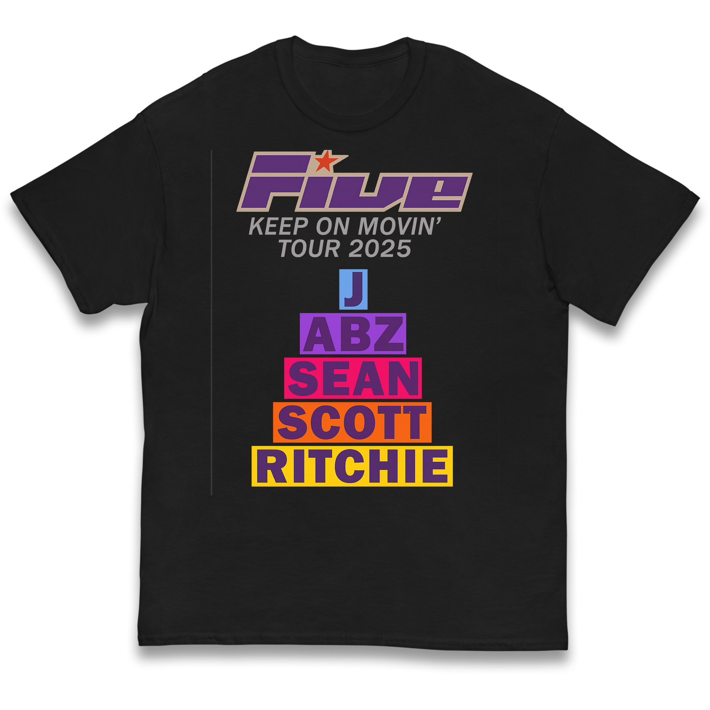 Five Keep On Movin' Tour 2025 kids t shirt