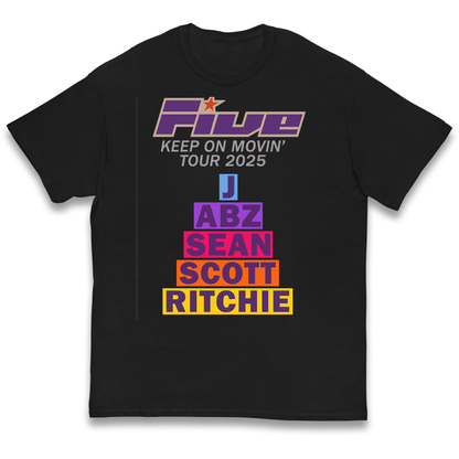 Five Keep On Movin' Tour 2025 kids t shirt