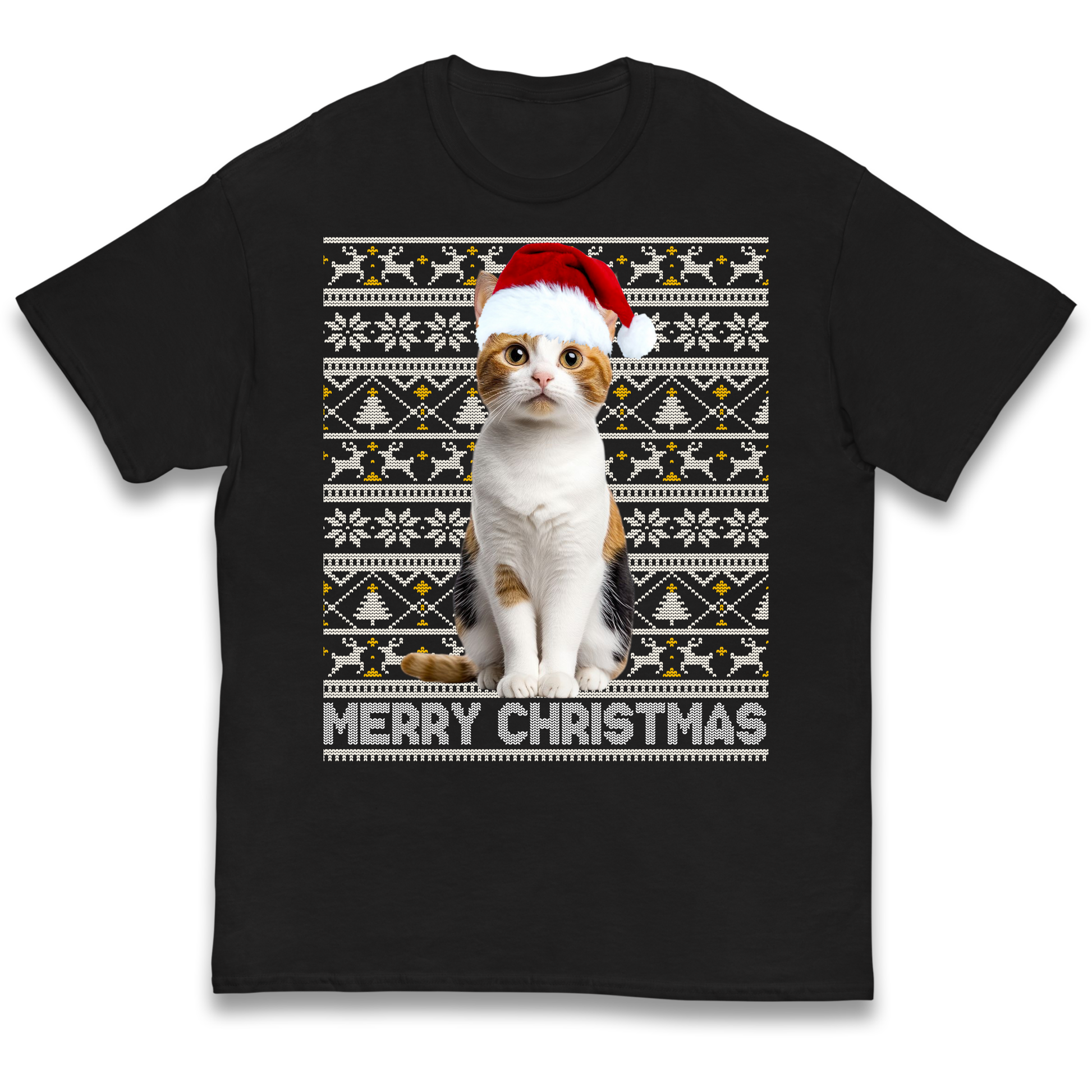 Merry Christmas Cat kids t shirt