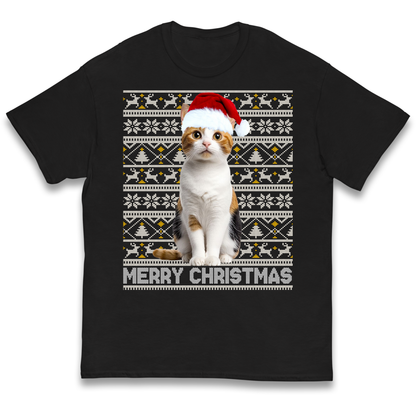 Merry Christmas Cat kids t shirt