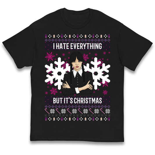 Wednesday addams Christmas Kids T Shirt