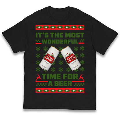 Its The Most Wonderful Time for A Beer Stella Christmas kids t shirt
