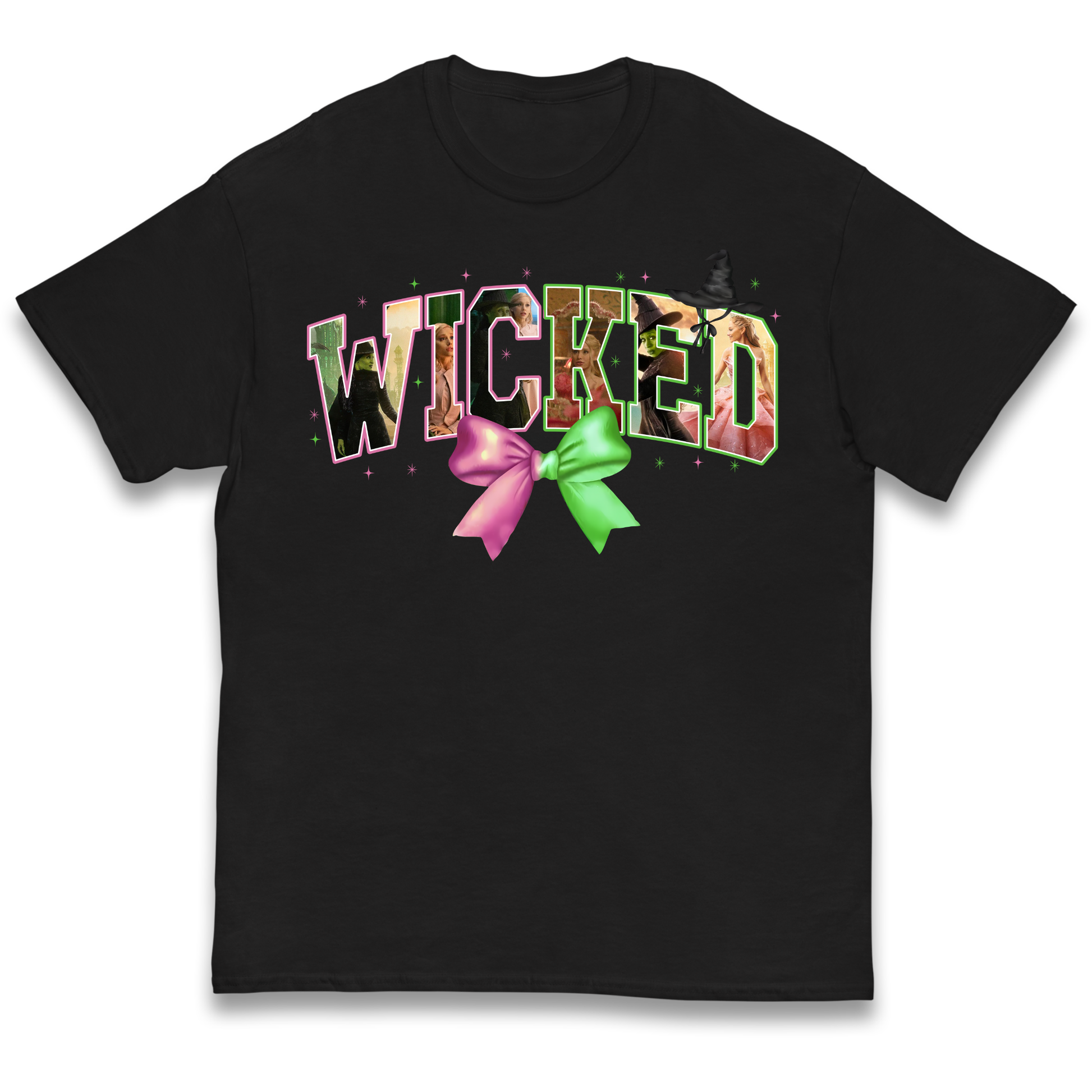 Wicked Pink and Green Bow Kids T Shirt 