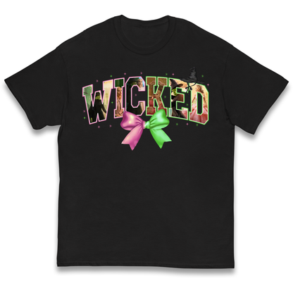 Wicked Pink and Green Bow Kids T Shirt 