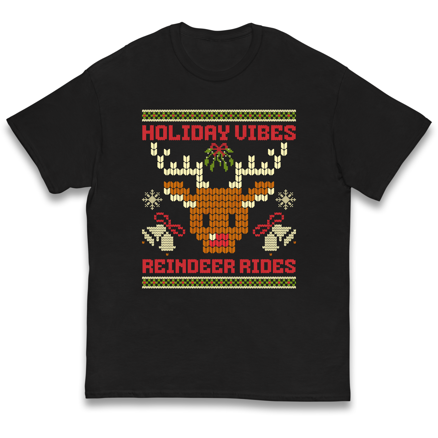 Holiday Vibes Reindeer Rides Christmas kids t shirt