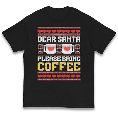Dear Santa Please Bring Coffee kids t shirt