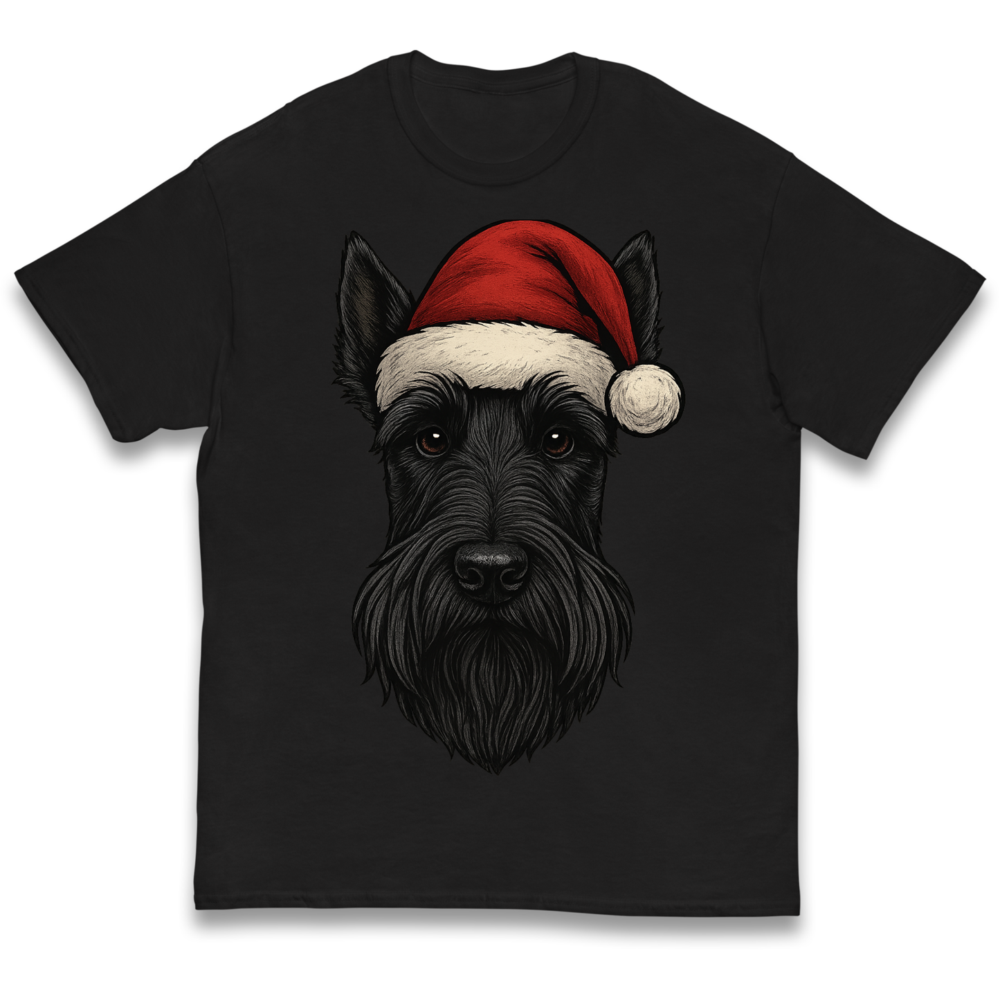 Scottish Terrier Face Christmas kids t shirt