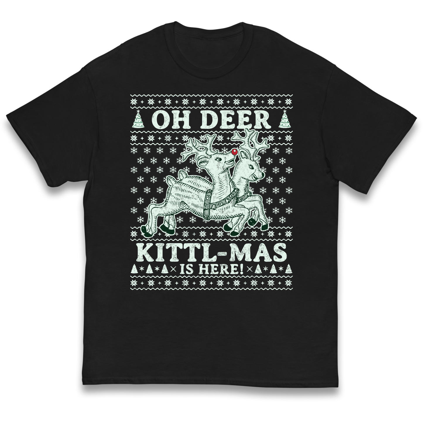 Oh Deer Kittl Mas Is Here Christmas kids t shirt