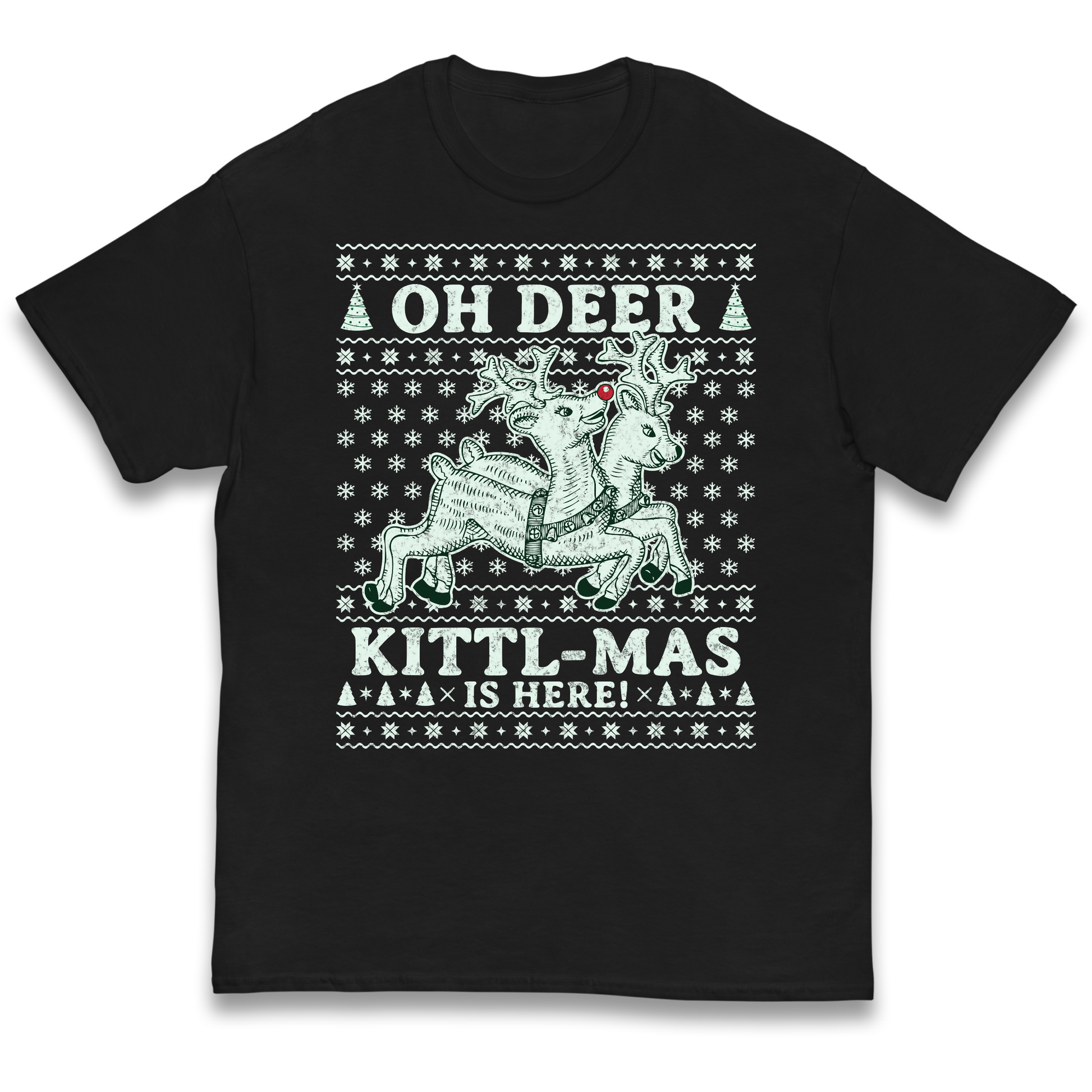 Oh Deer Kittl Mas Is Here Christmas kids t shirt