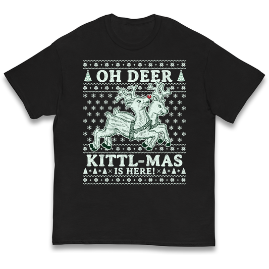 Oh Deer Kittl Mas Is Here Christmas kids t shirt