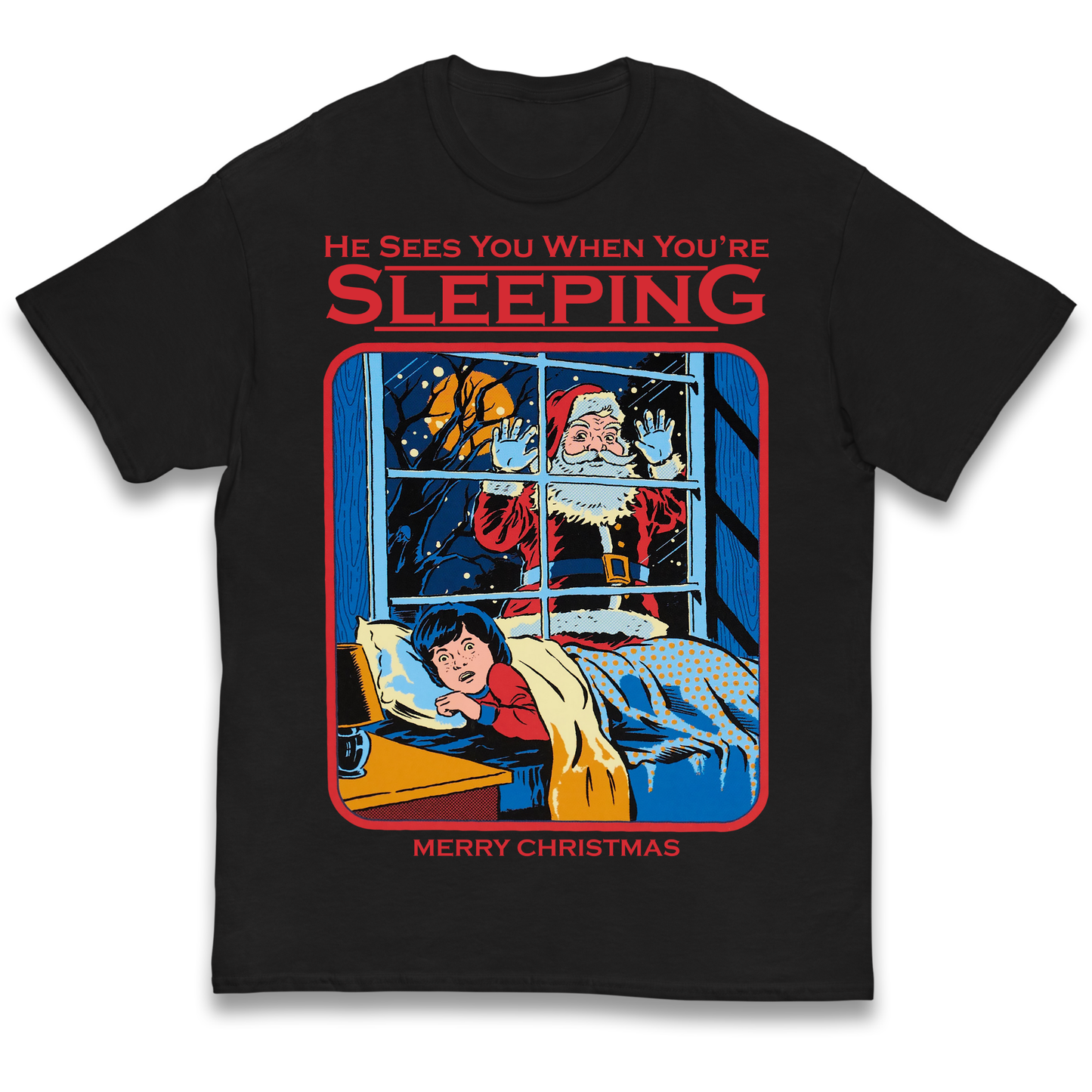 Creepy Santa Claus Christmas kids t shirt