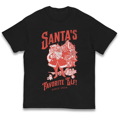 Santas Favourite Elf Christmas kids t shirt