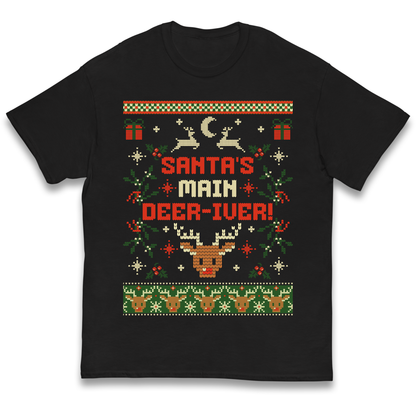 Santas Main Deer iver Christmas kids t shirt