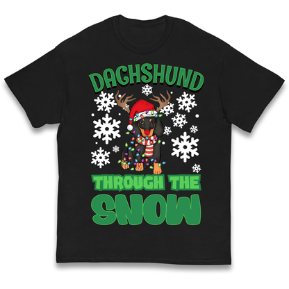 Dachshund Through The Snow Christmas kids t shirt